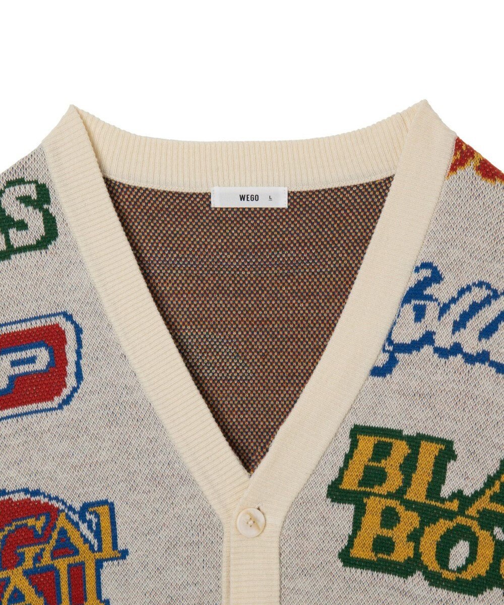 WEGO リラックスフィットパターンカーディガン 