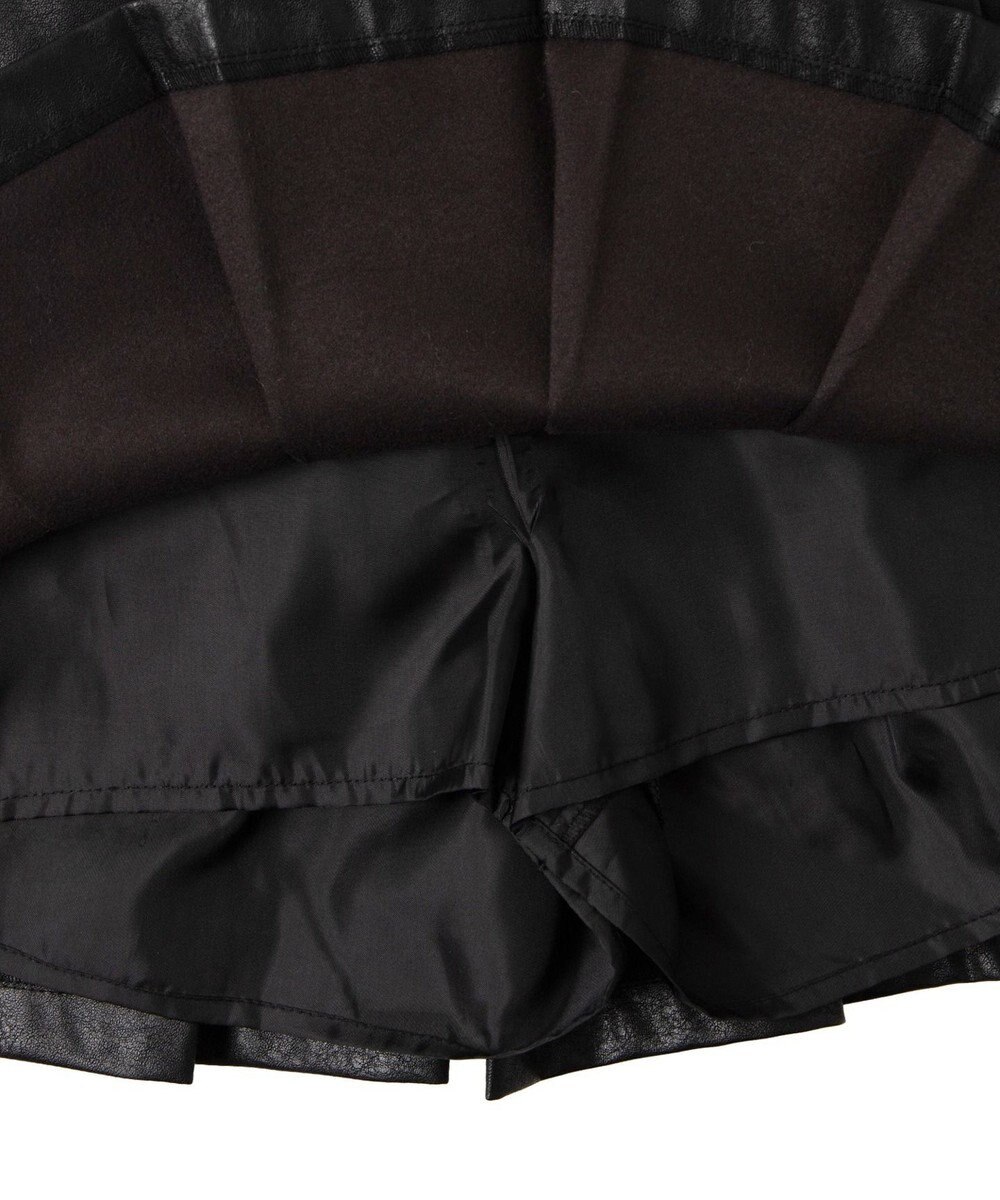 WEGO ヴィンテージライクFレザープリーツスカパン 