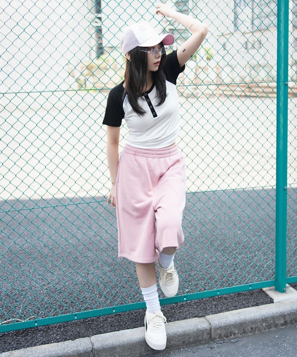 WEGO 【ユニセックス着用ITEM/SMサイズ展開/ウエストゴム】スウェットバギーショーツ 