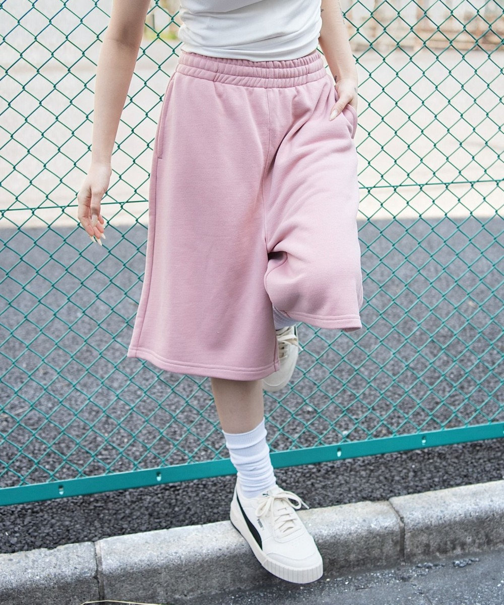 WEGO 【ユニセックス着用ITEM/SMサイズ展開/ウエストゴム】スウェットバギーショーツ 