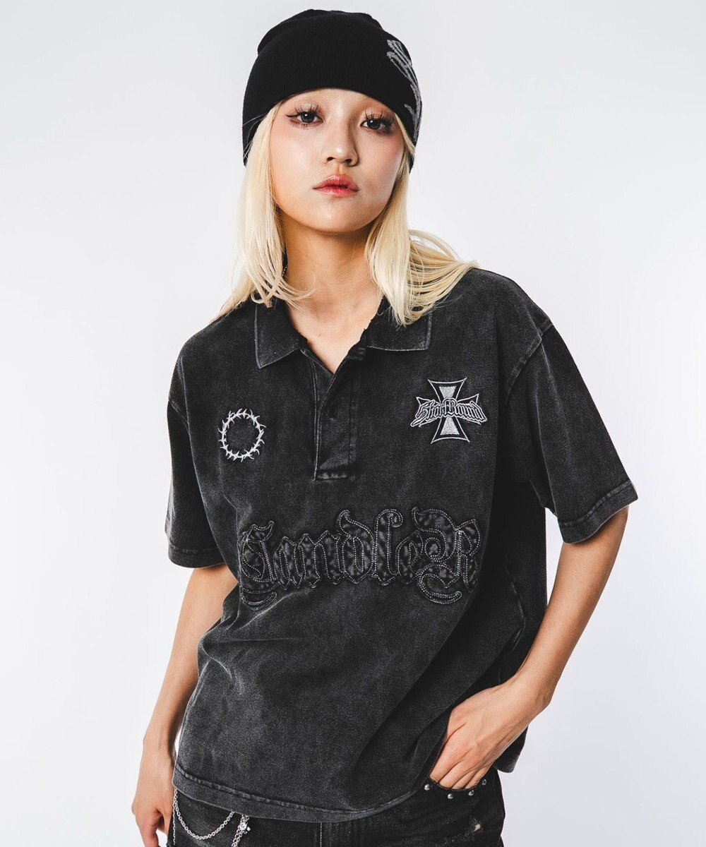 WEGO 【ユニセックス着用ITEM】ブリーチグラフィックポロシャツ（SS） 