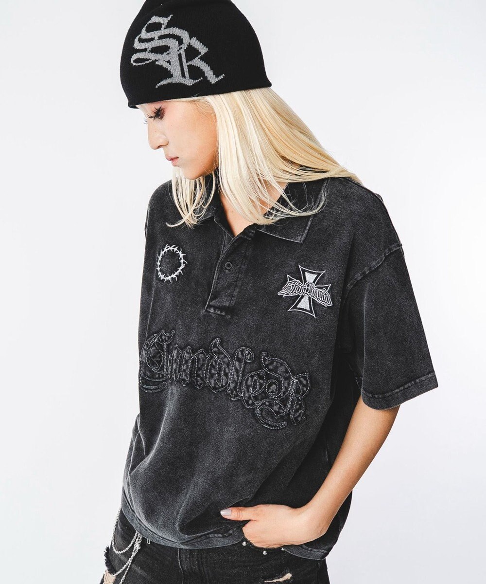 WEGO 【ユニセックス着用ITEM】ブリーチグラフィックポロシャツ（SS） 