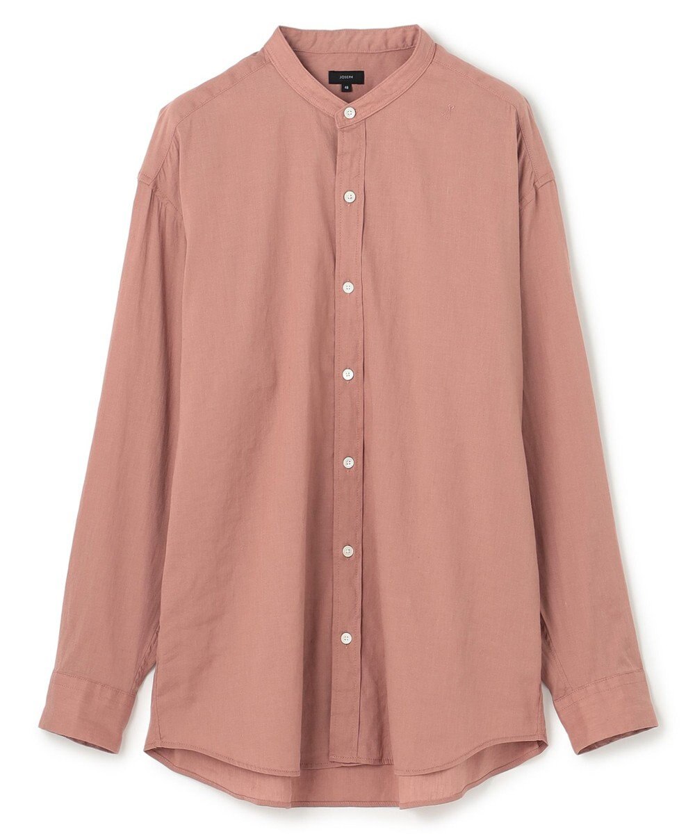 JOSEPH HOMME 【LEON 掲載】リネンストレッチブロード　バンドカラーシャツ 