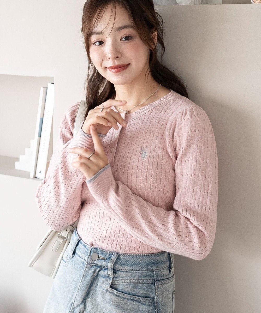 WEGO 【WEB限定/25年秋冬新作】別注USPOLOヘンリーネックニットPO 