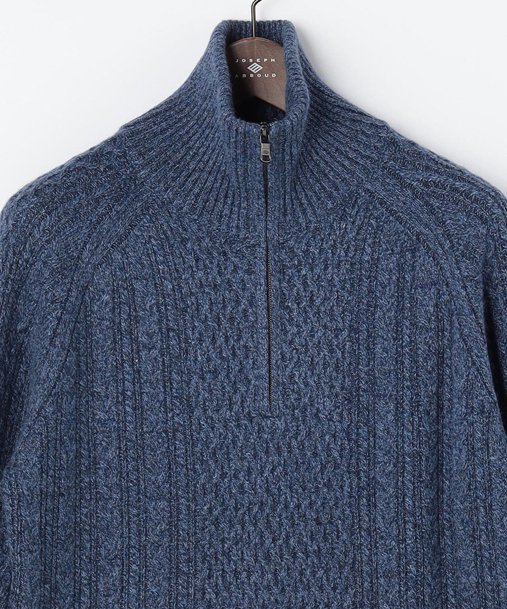 JOSEPH ABBOUD 【柔らか】ラムコットンハイネックジップ セーター 