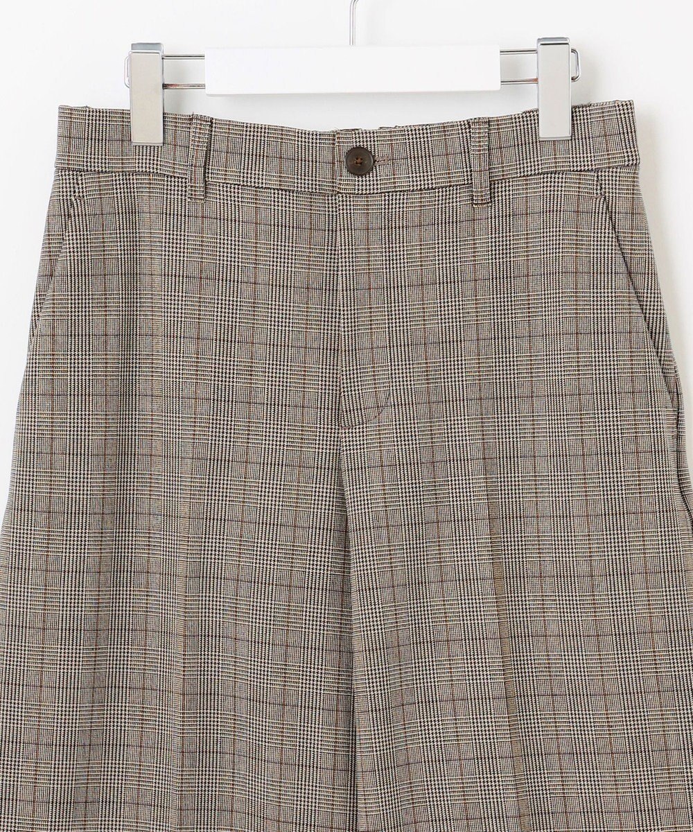 自由区 【撥水加工・洗える】TRギャバ裏起毛チェック柄ワイド パンツ 