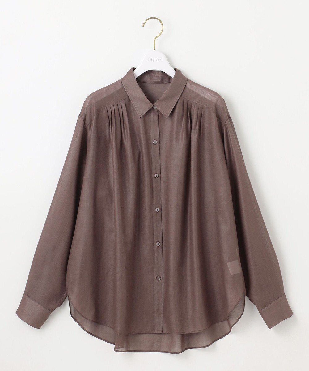 ANY SIS 【洗える】リネンライクシアーローン ブラウス 