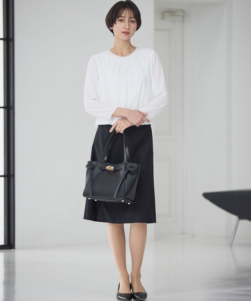 23区 S 【洗える】シルキーデシン ボールチェーン バルーン ブラウス 