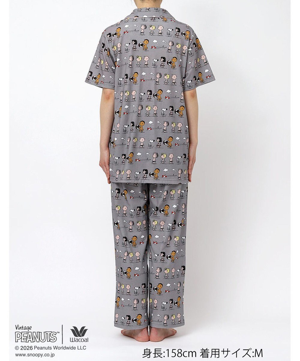 WACOAL PEANUTS パジャマ 5分袖 半袖 8分丈 綿100%(本体) スヌーピー レディース FDT167 /ワコール 