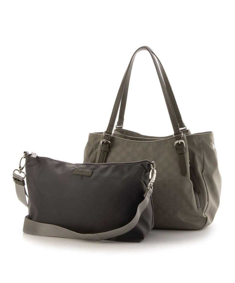 Y'SACCS ポーチ付きドットジャカードトート 