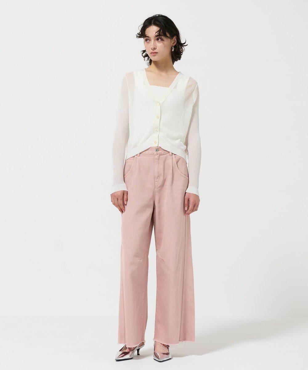 GRACE CONTINENTAL リブシアーニットカーディガン 