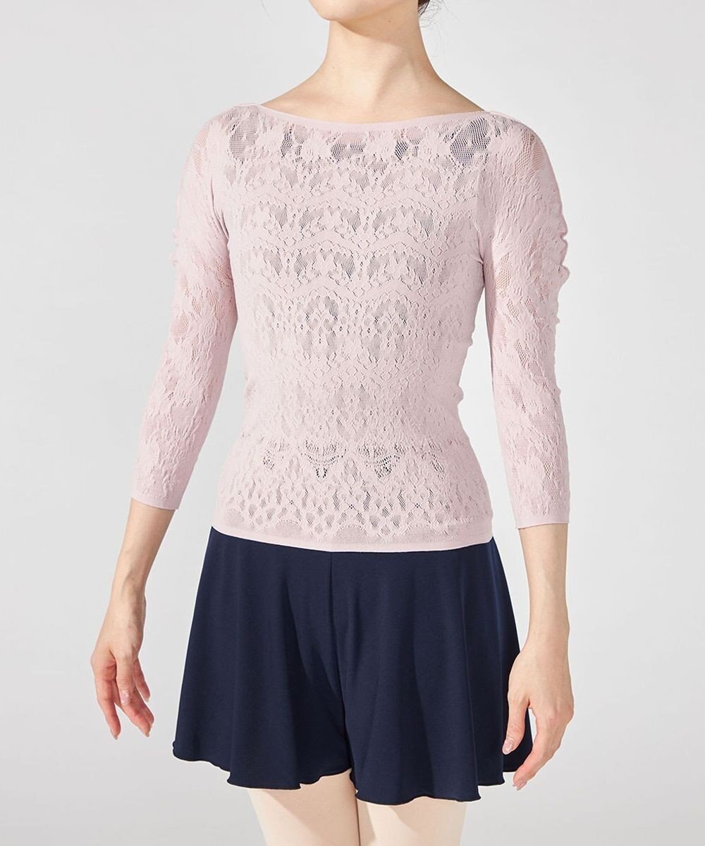 Chacott レーシーフラワーニットトップ 