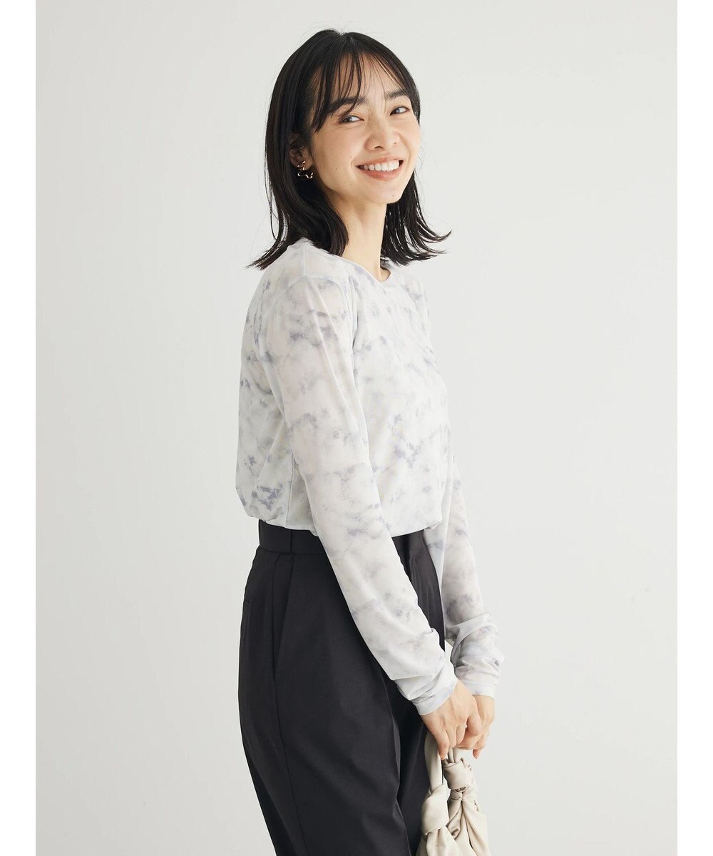 Green Parks クルーネックアソート柄シアープルオーバー 