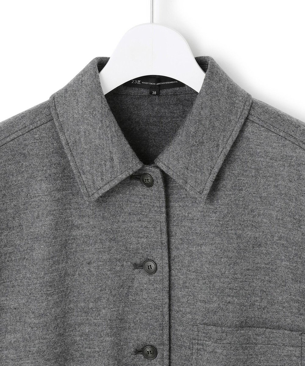23区 【滝沢眞規子さん着用/VERY掲載/洗える】ウールミルドジャージー シャツ 