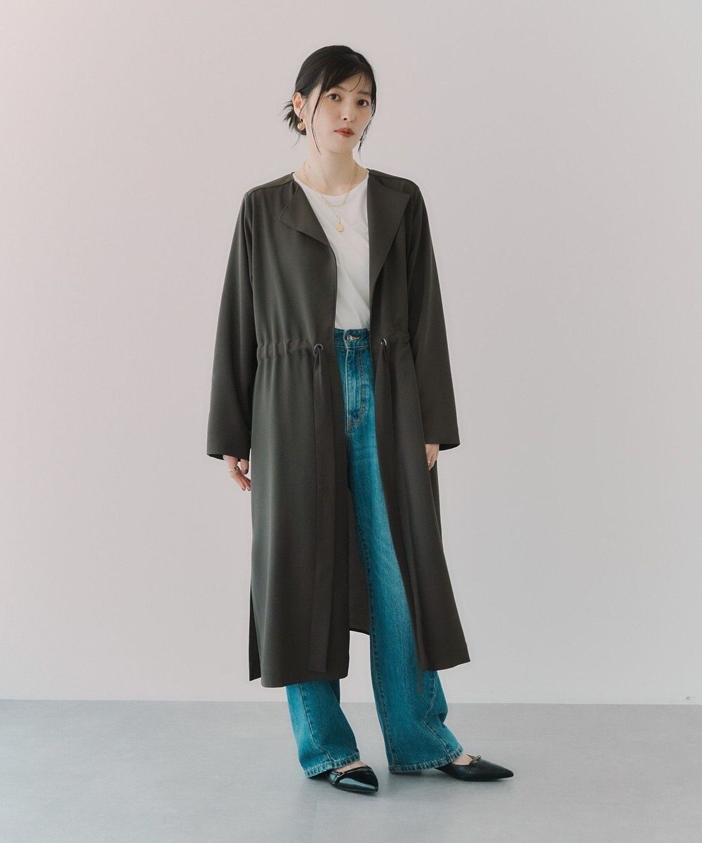 YECCA VECCA 異素材MIXガウンコート Charcoal Gray