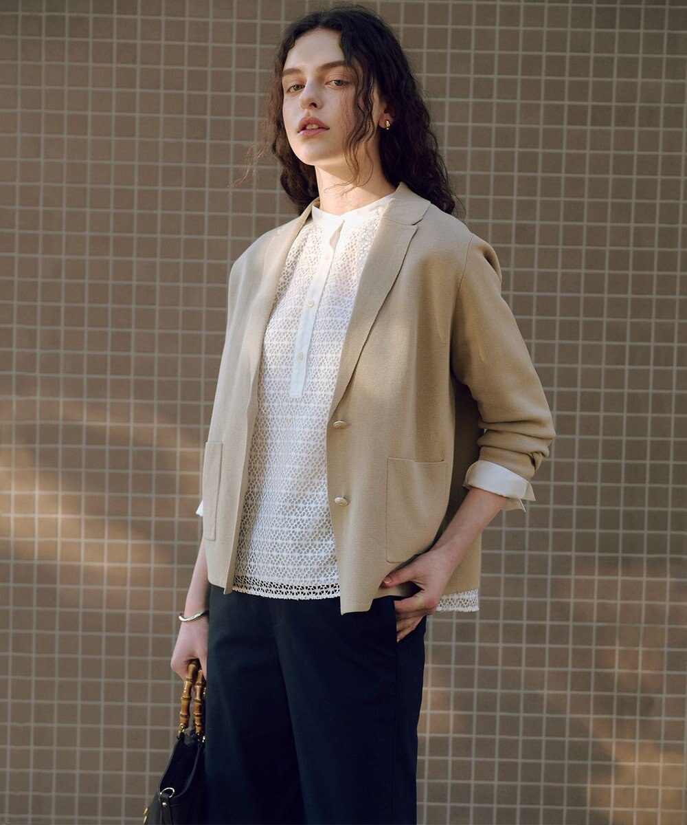 J.PRESS LADIES TCリネン ドライツイル ストレート パンツ 