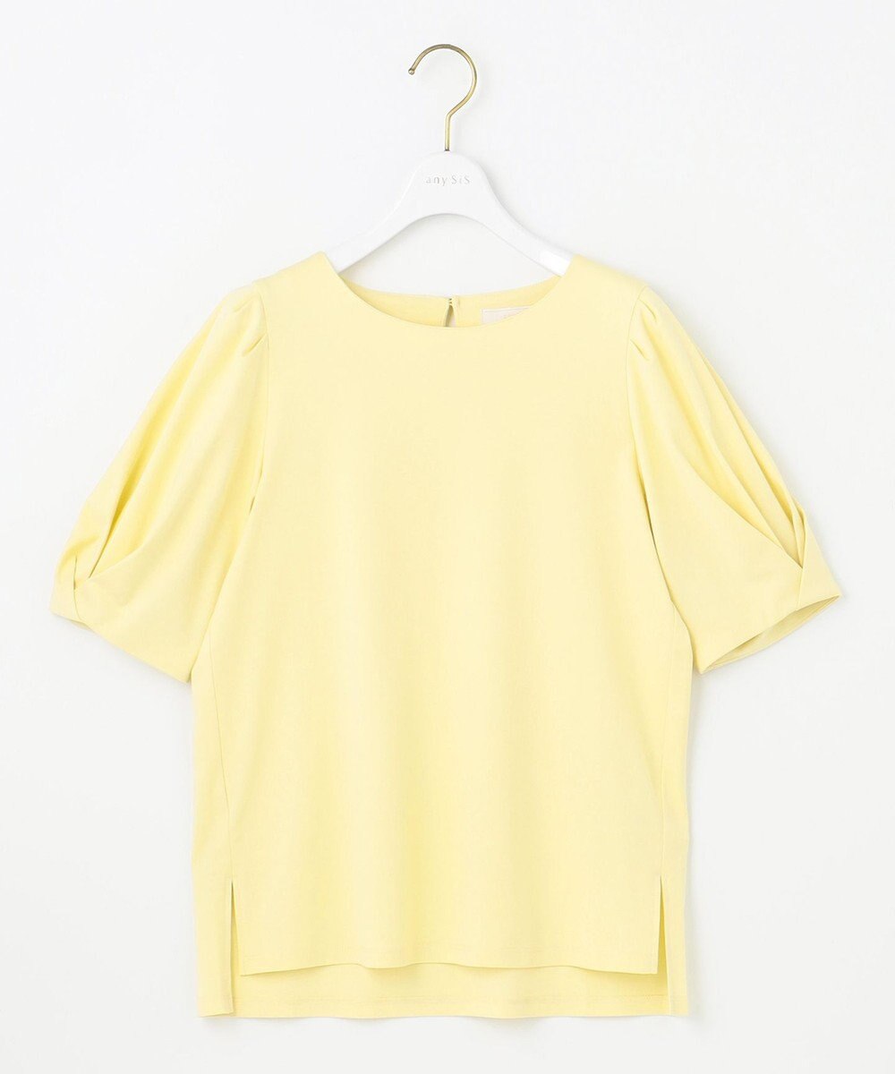 ANY SIS S 【撥水・汗ジミ防止・UVケア・洗える】スーピマスムース 袖タック Tシャツ 