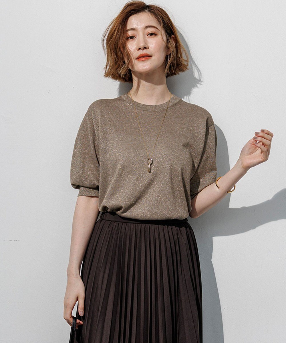 23区 【先行予約】オータムメタリック パフスリーブ ニット Tシャツ 