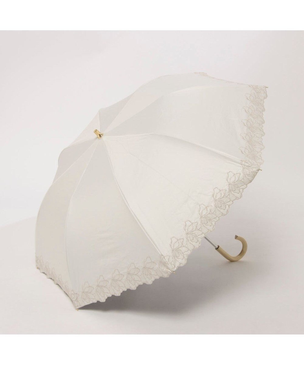 UNBILLION カシュネ cachenez / PUフラワーラメ刺繍トップレス2段折りたたみ傘 