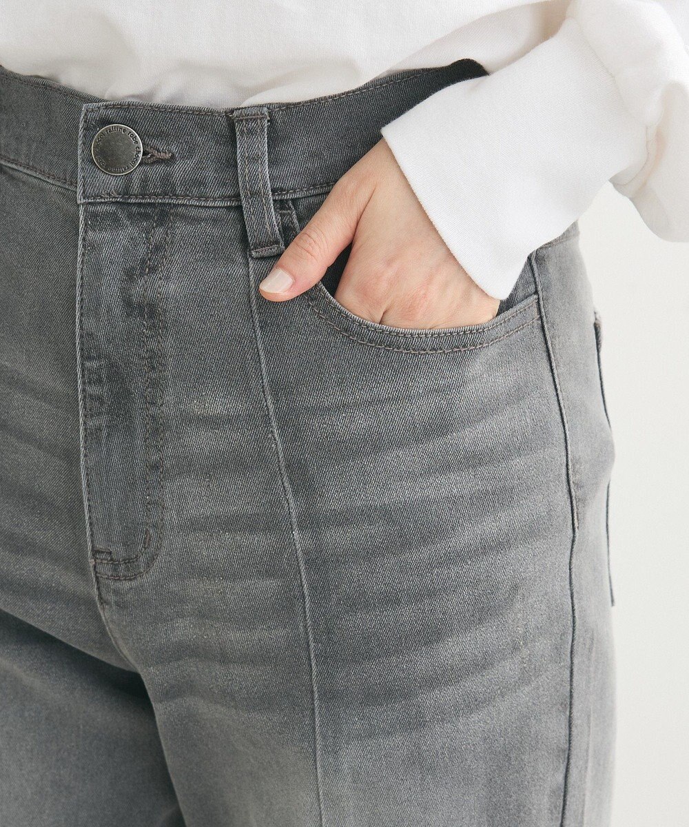 Green Parks ＧＵＭストレッチデニムセンター切替ストレートフレアパ 