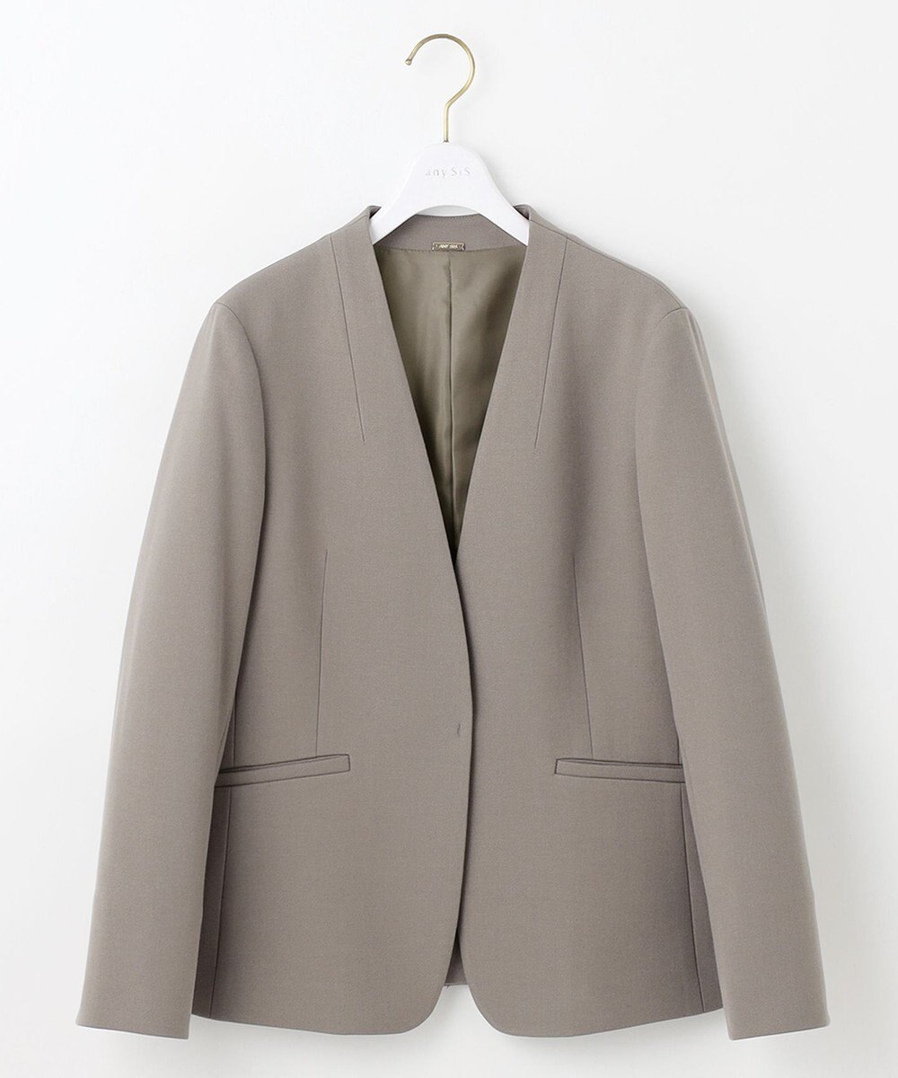 ANY SIS ビューティサーモ2WAYストレッチ ノーカラージャケット 