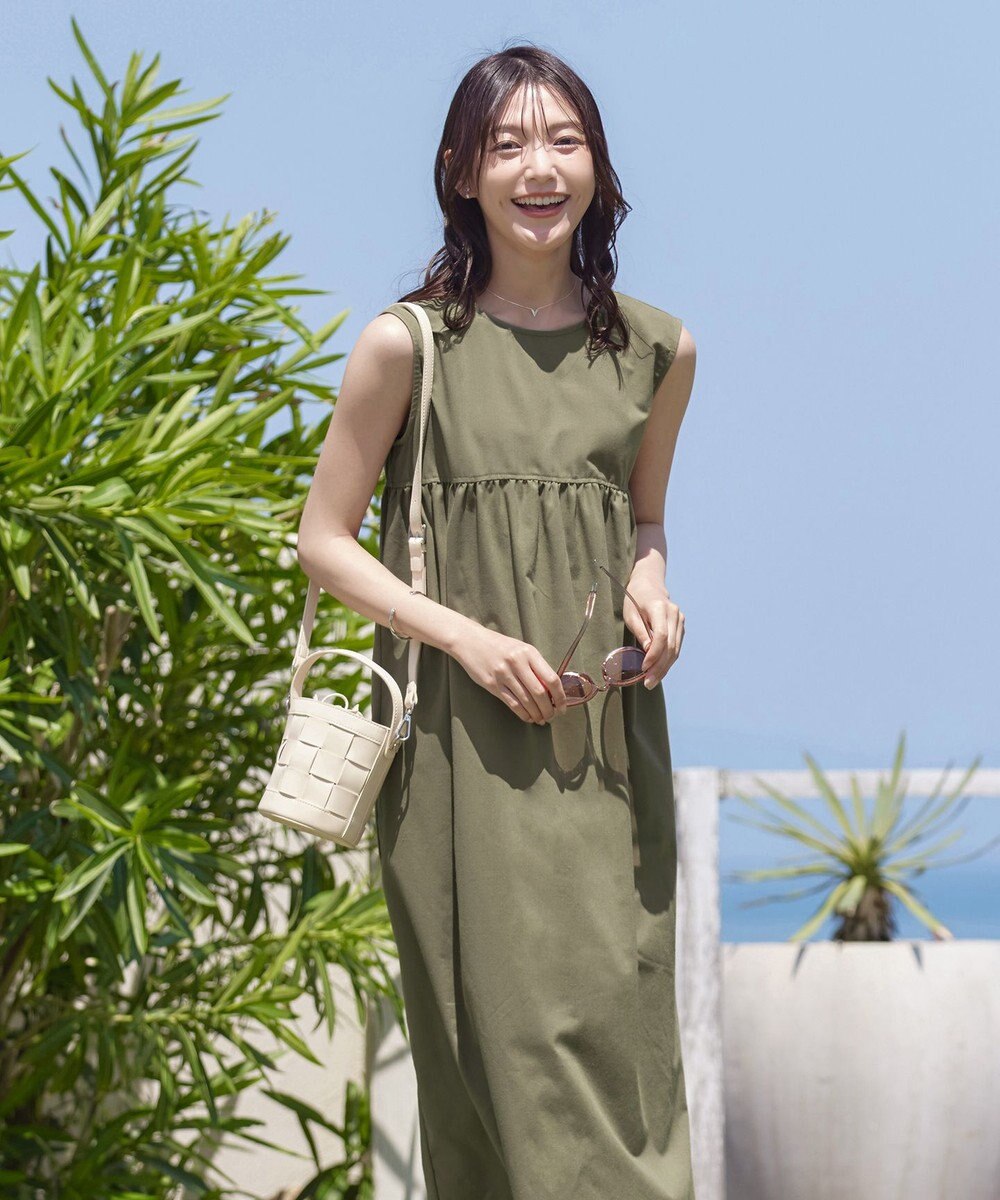 Tiaclasse 【洗える】後ろリボンギャザーワンピース 