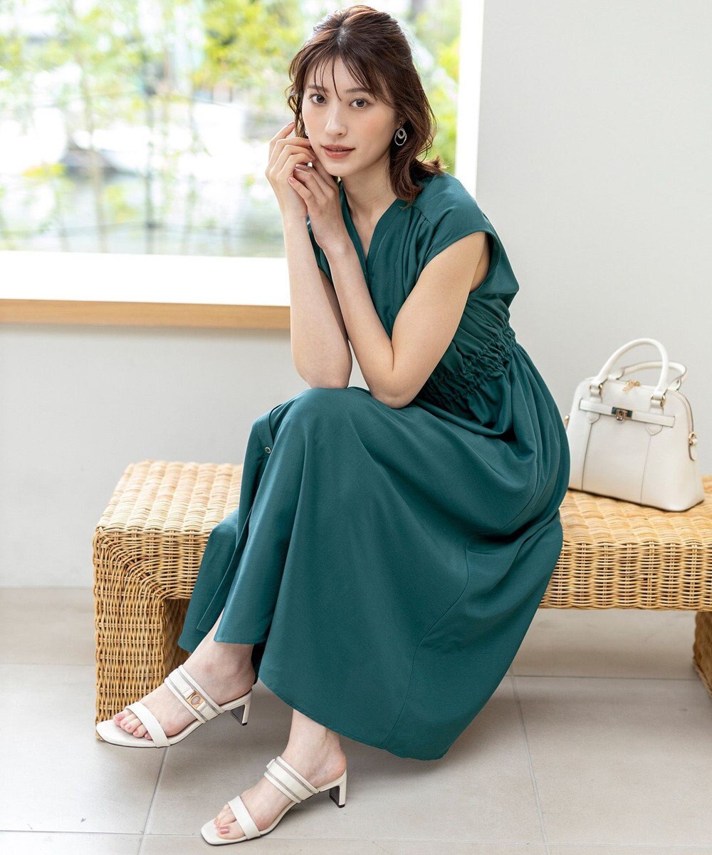 ANY SIS S 【洗える】フロントボタンギャザー ワンピース 