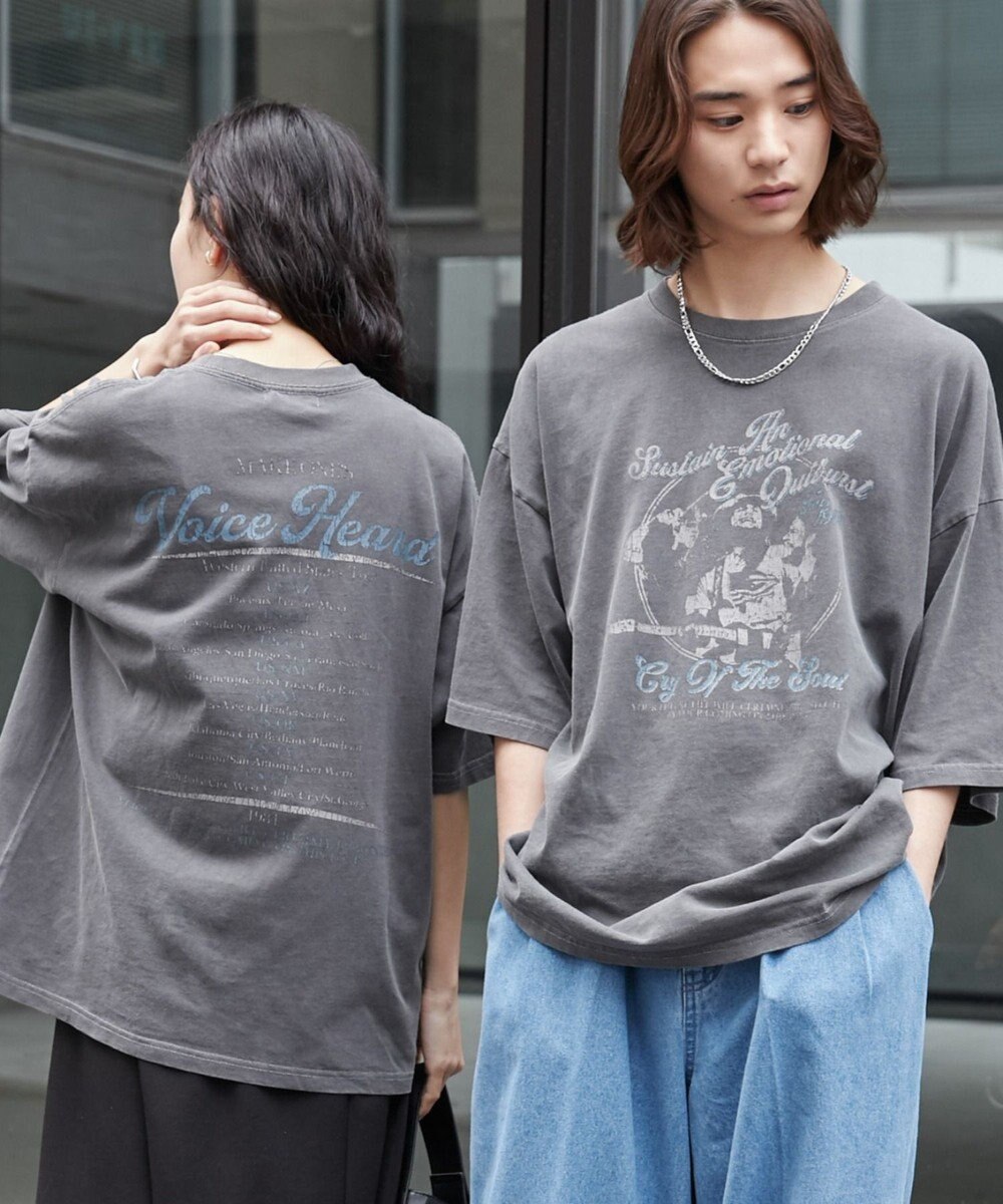 WEGO 【新色追加/ユニセックス着用アイテム/手洗い可/SMLサイズ展開】ピグメントグラフィックT（S） 