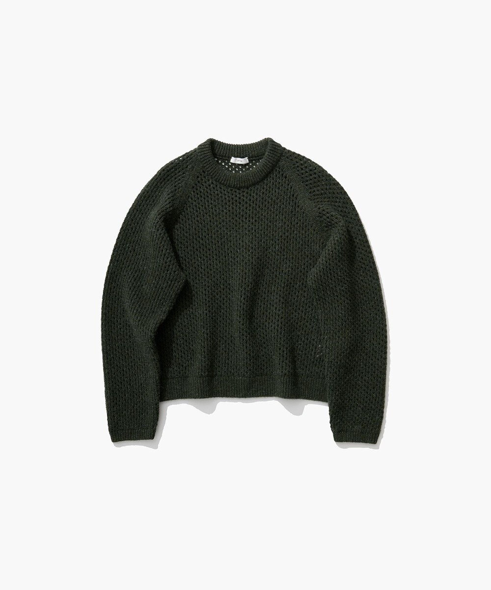 ATON WOOL CASHMERE ALPACA | メッシュクルーネックセーター 