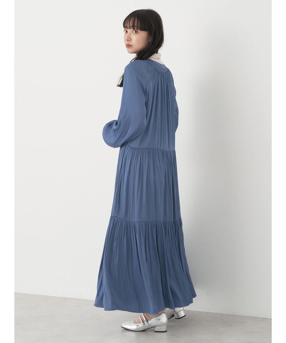 earth music&ecology サテンティアードワンピース 