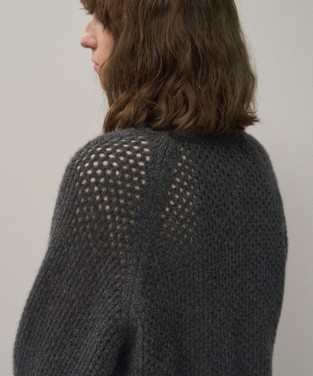 ATON WOOL CASHMERE ALPACA | メッシュＶネックカーディガン 