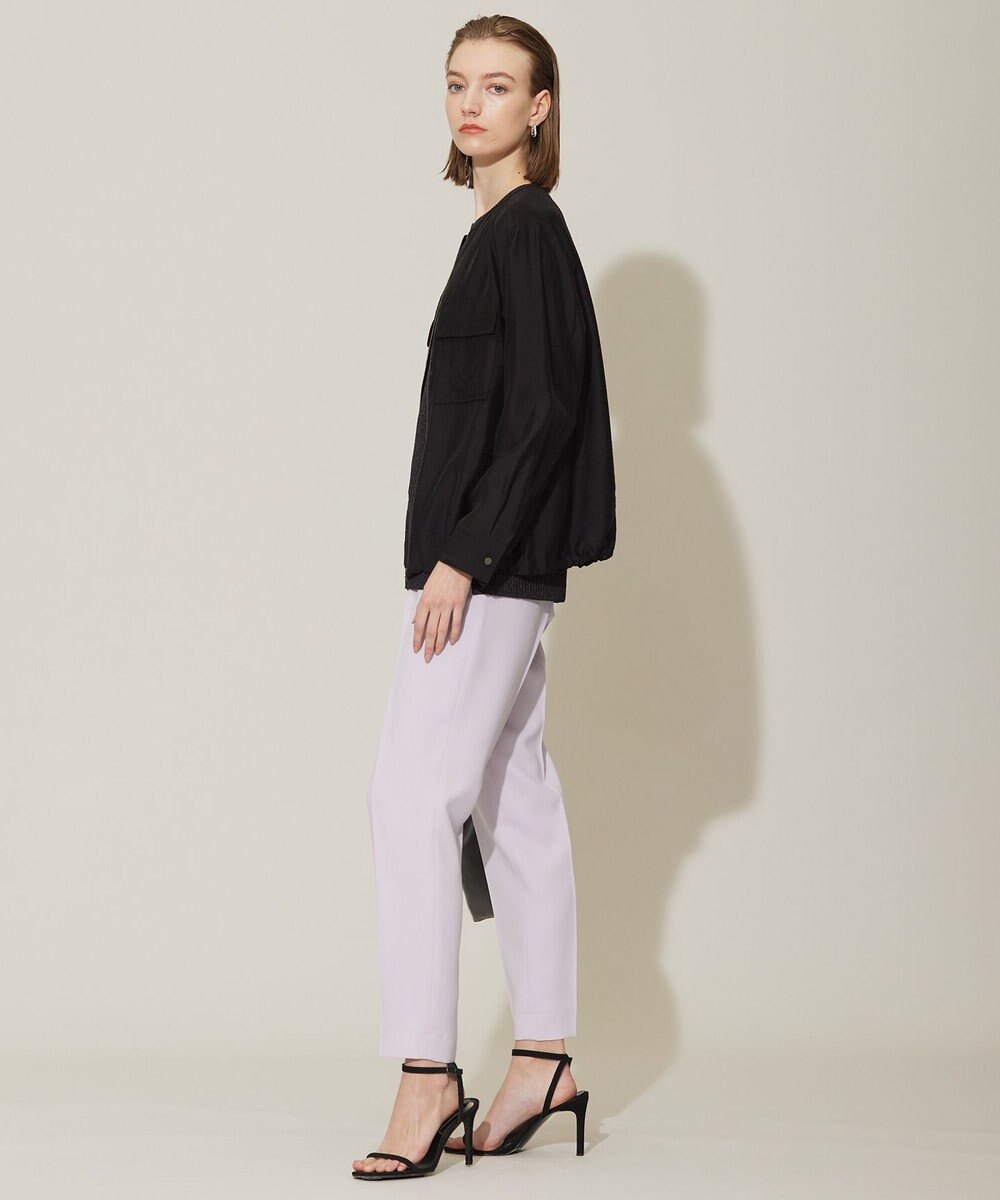 ICB 【洗える】リヨセルナイロンワッシャー ノーカラーブルゾン 