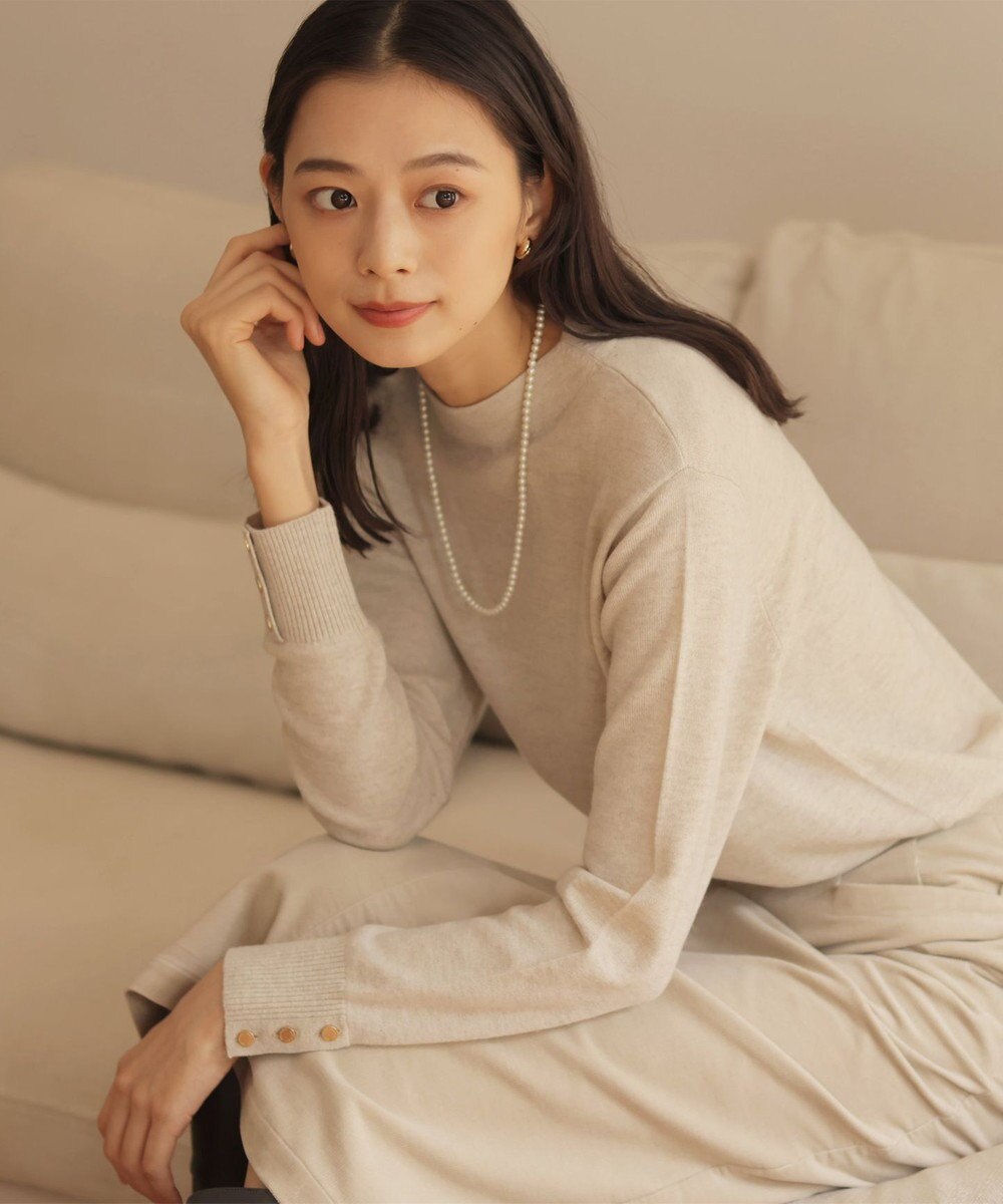 J.PRESS LADIES 【洗える】SOFT TOUCH WOOL 立ち襟 ニット 