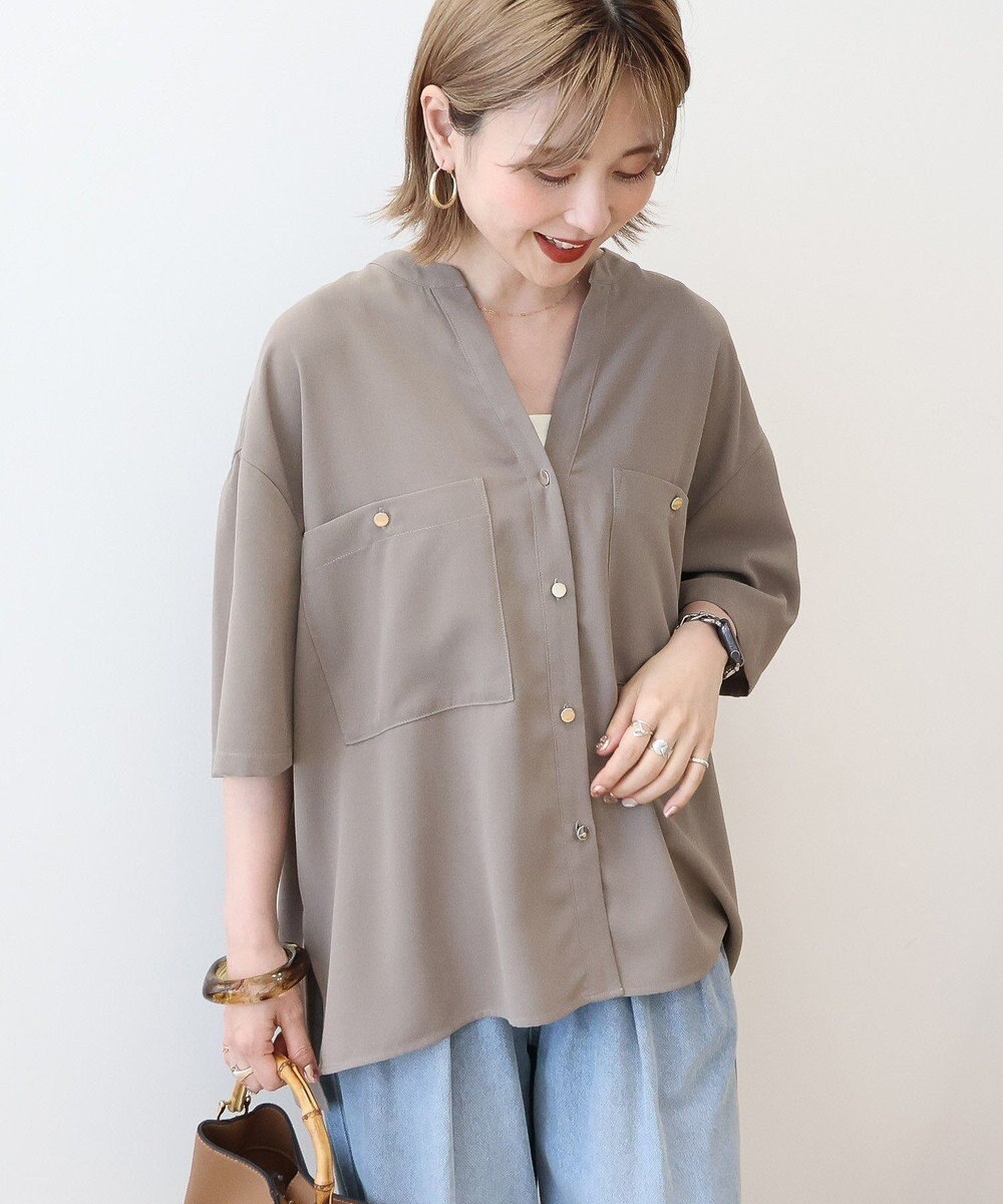 AMERICAN HOLIC ミリタリーWポケットスキッパーシャツ 