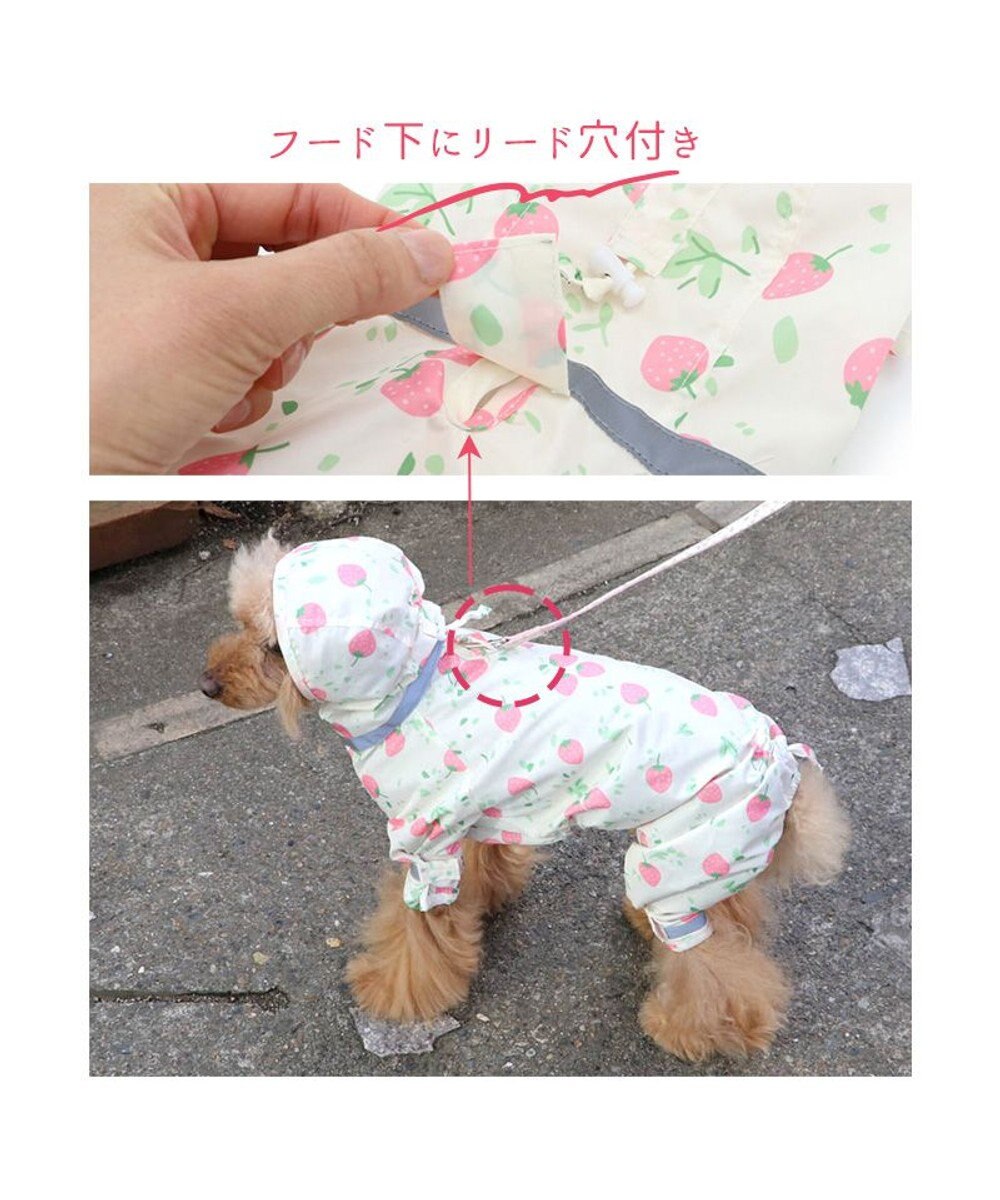 PET PARADISE ペットパラダイス 足付きレインコート《いちご柄》 小型犬 