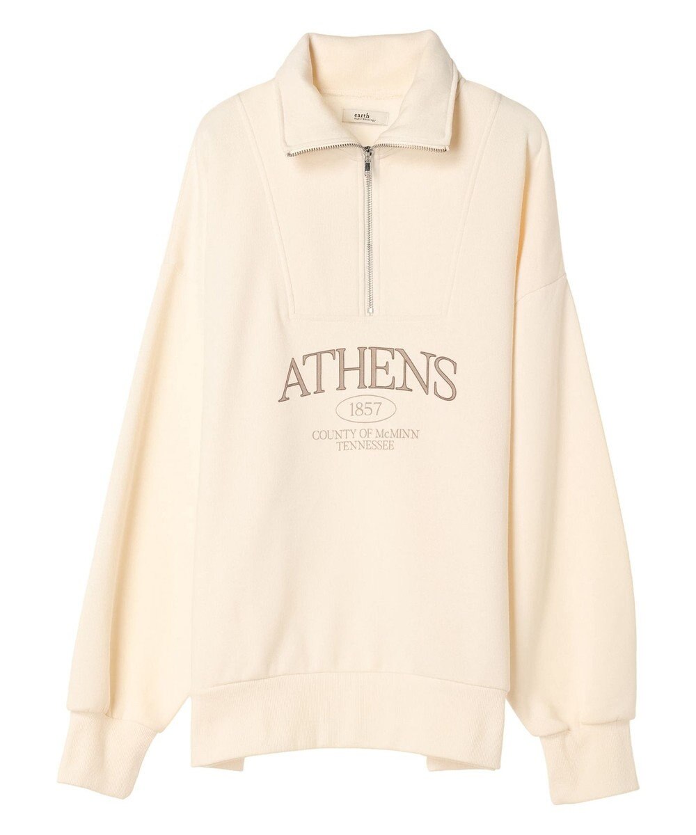 earth music&ecology ハーフジップロゴチュニック 