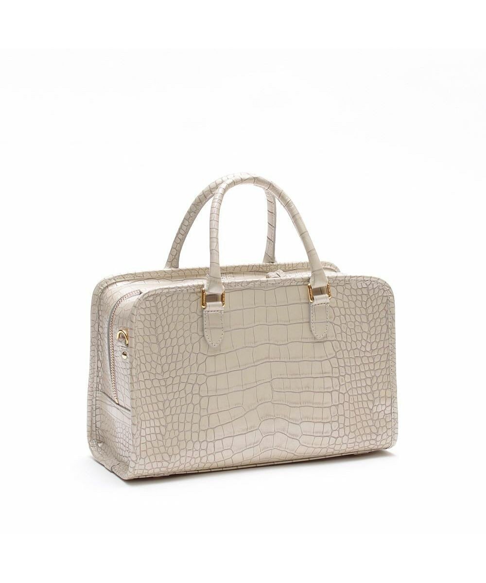 A.D.M.J. 【牛革】クロコ型押しヘリ巻きボストン28cm 