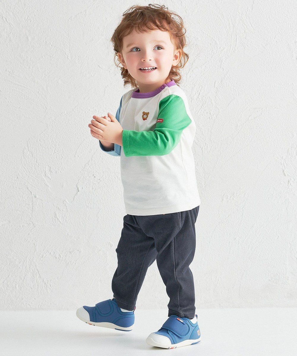 MIKI HOUSE HOT BISCUITS 【70-120cm】【Everyday Series】ワンポイント 長袖Tシャツ 