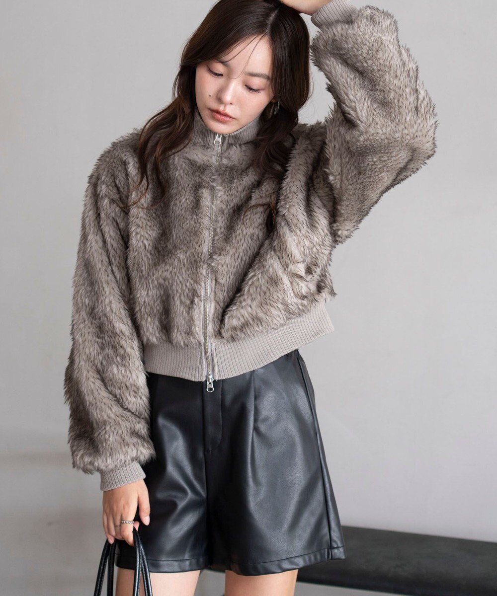 WEGO 【25年秋冬新作】フェイクファーショートブルゾン 