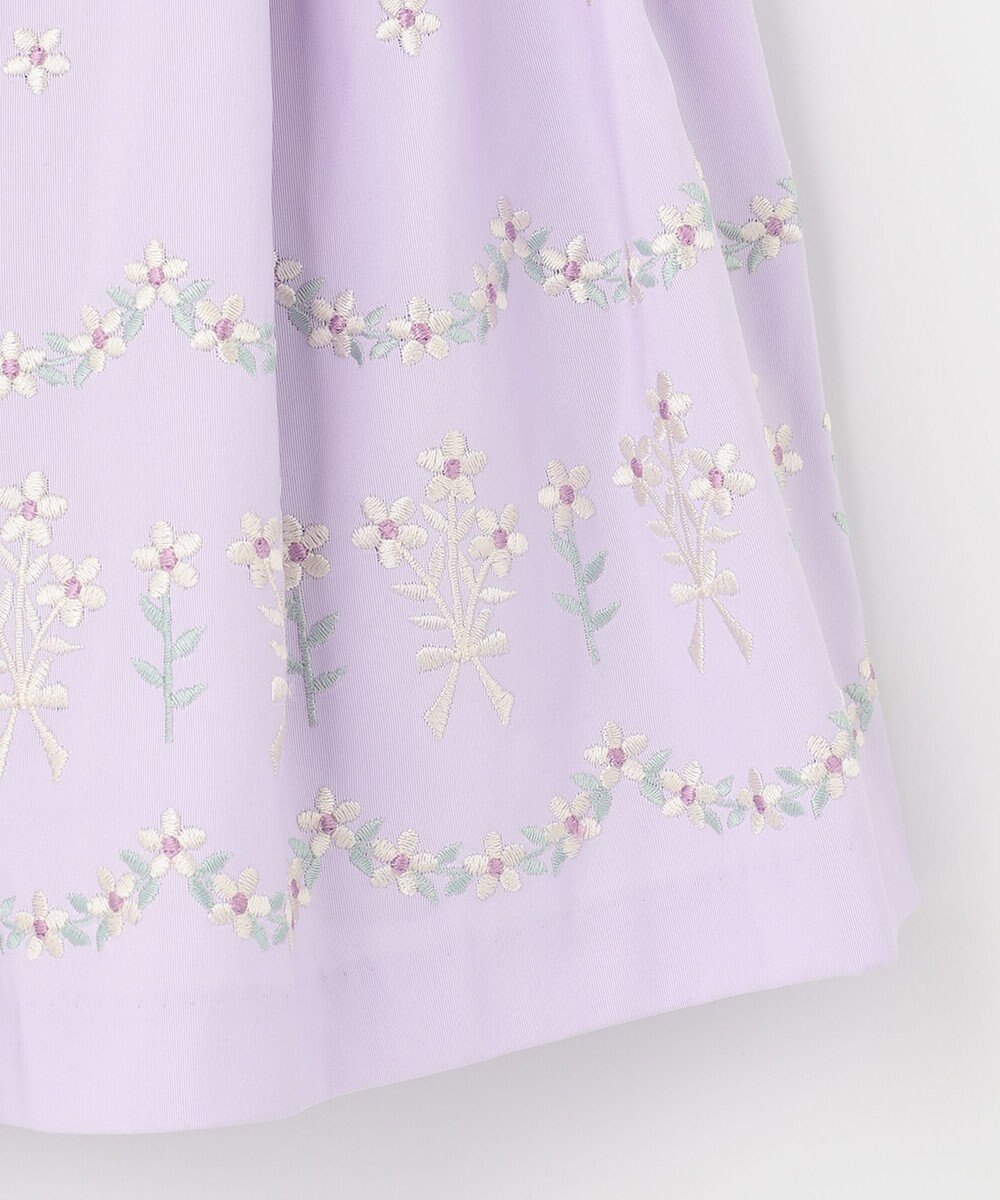 組曲 KIDS 【110-140cm】グログランアーチフラワー刺繍 ワンピース 