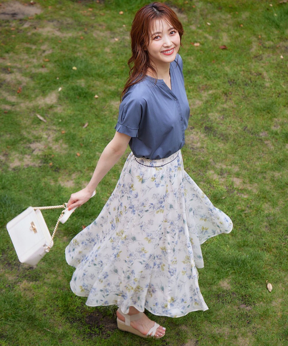 ANY SIS 【美人百花7月号掲載】ファジーカラーフラワー スカート 