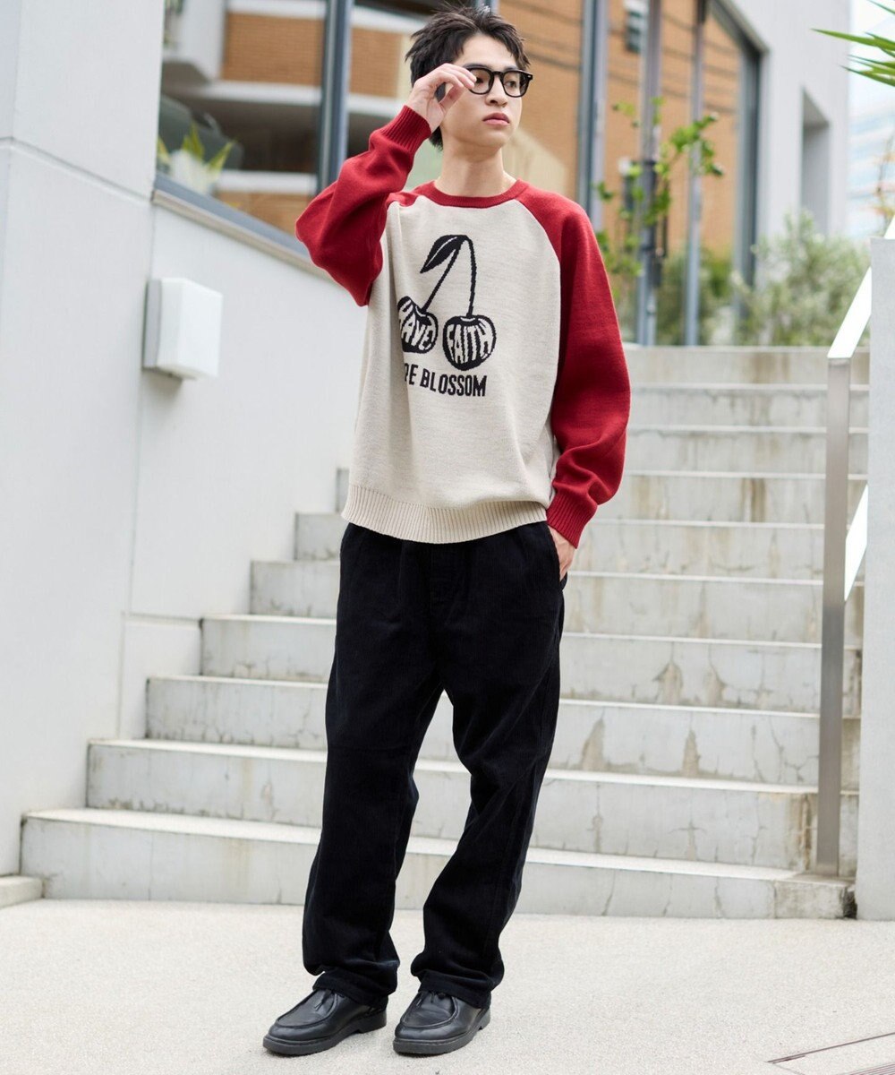 WEGO 【ユニセックス着用ITEM/ウエストゴム/SMLサイズ展開】コーデュロイイージーストレートパンツ 