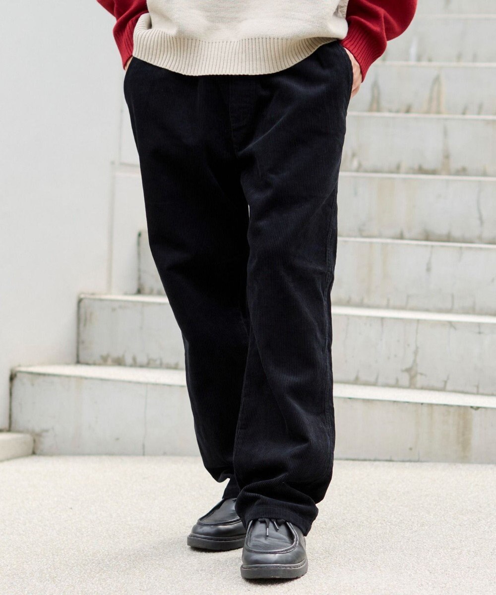 WEGO 【ユニセックス着用ITEM/ウエストゴム/SMLサイズ展開】コーデュロイイージーストレートパンツ 