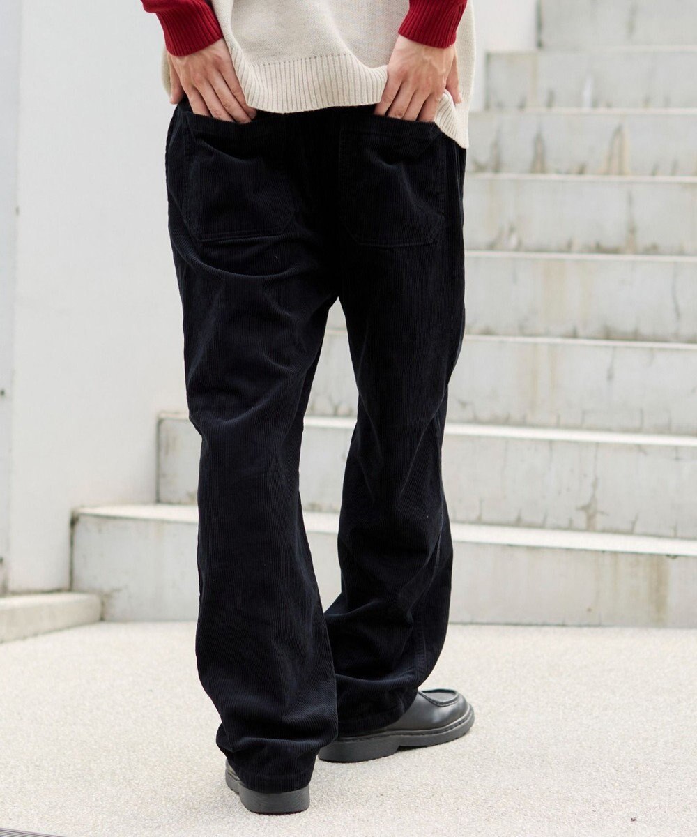 WEGO 【ユニセックス着用ITEM/ウエストゴム/SMLサイズ展開】コーデュロイイージーストレートパンツ 