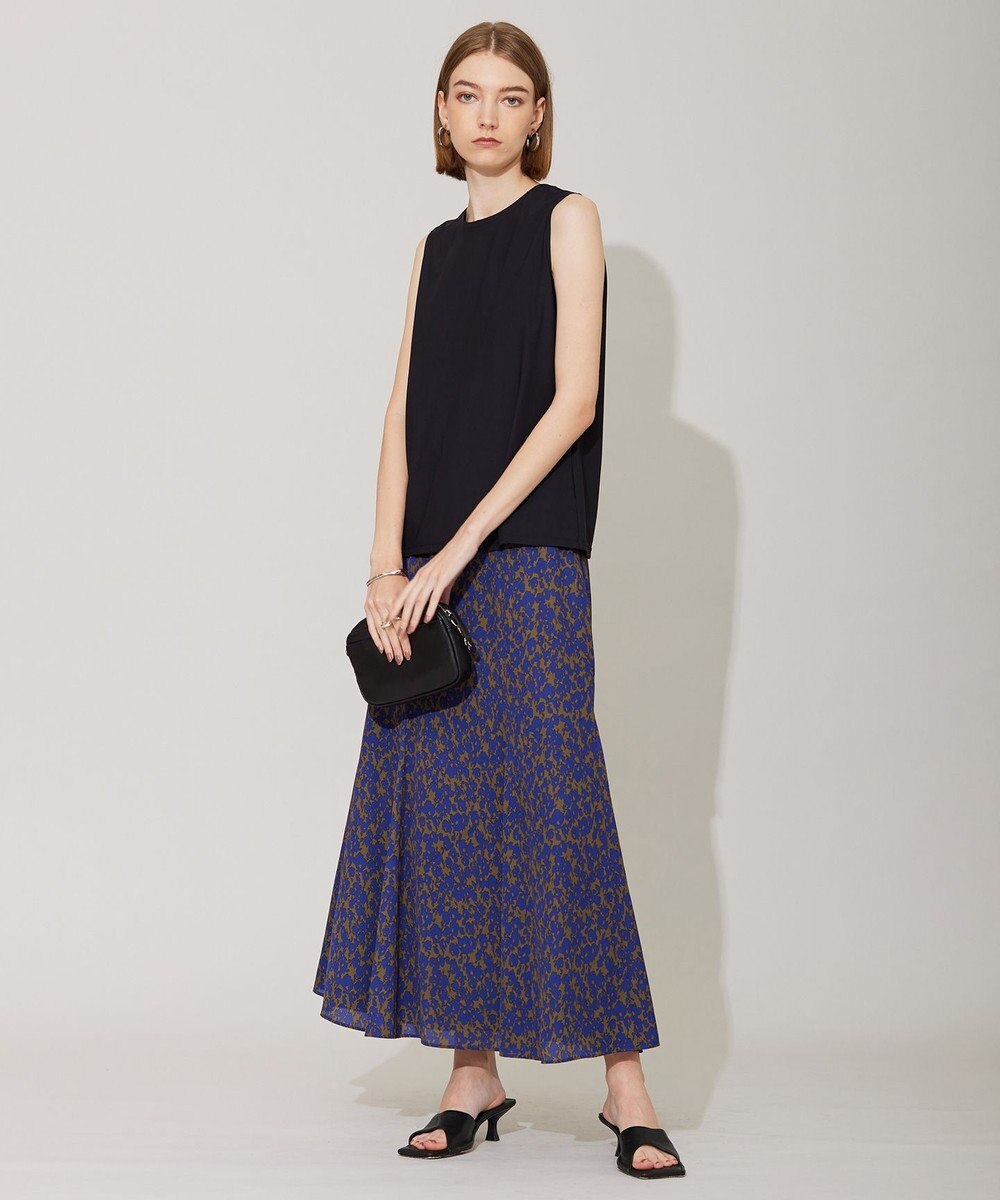 ICB 【洗える】シルエットフラワープリント マーメイドスカート 