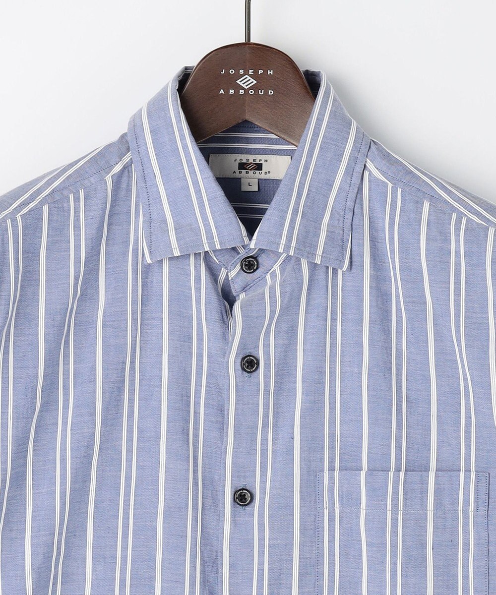 JOSEPH ABBOUD 【キングサイズ・清涼・リネンブレンド】コットンリネン ボイルコード　半袖 シャツ 