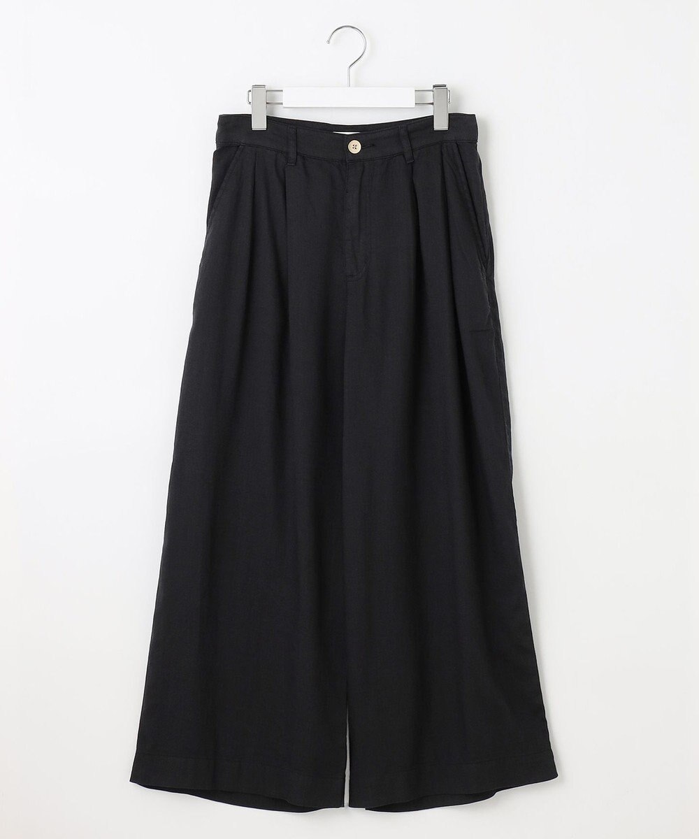 自由区 【洗える・XSサイズあり】テンセルリネンデニムワイド パンツ 