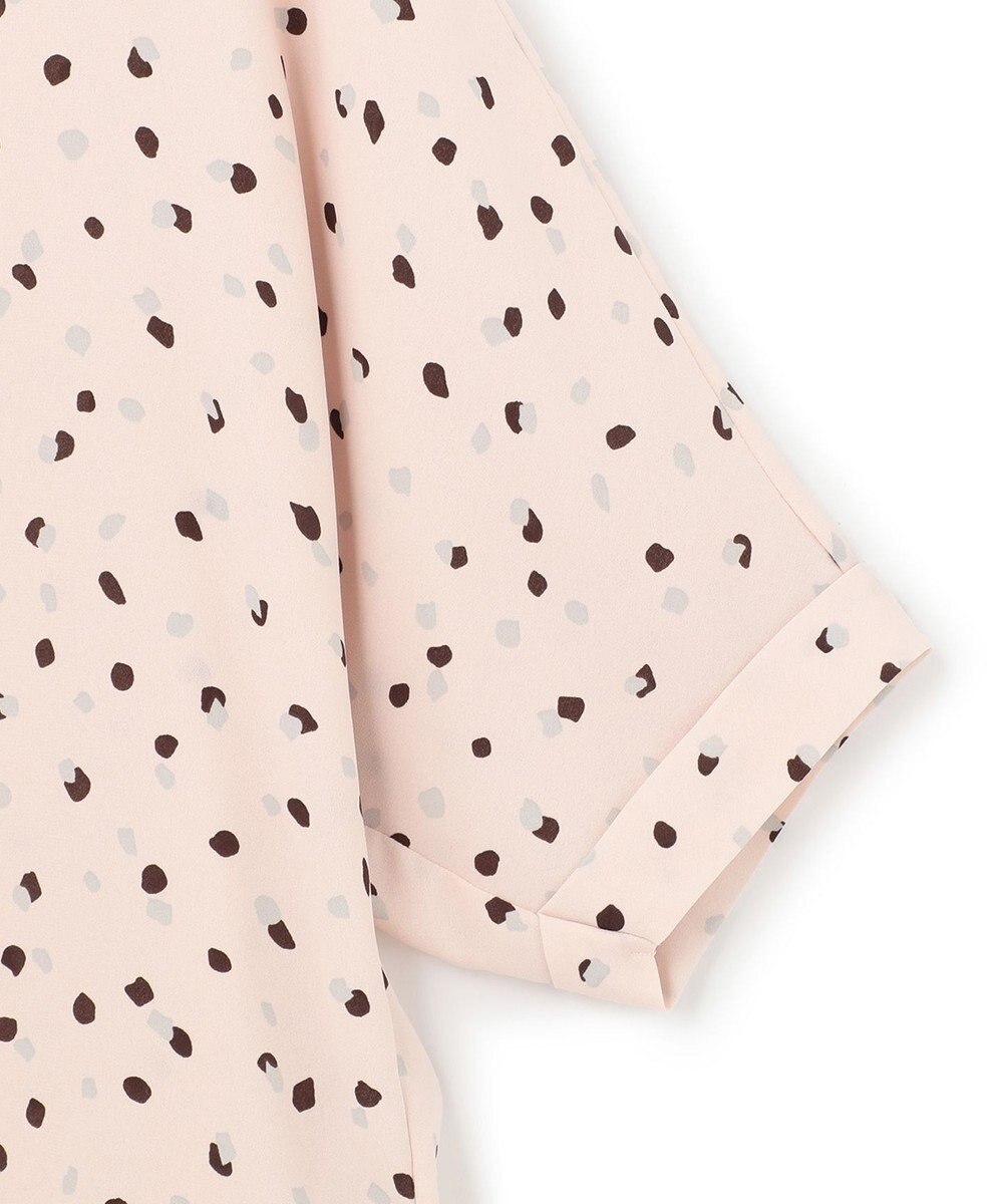 ICB 【WEB限定カラーあり・洗える】Back Satin Amunzen キーネックブラウス 