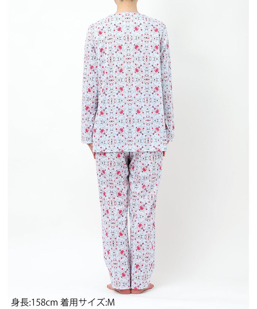 WACOAL パジャマ 長袖 長ズボン 綿100%(本体) 天竺素材 ミントン レディース NDX563 /ワコール 