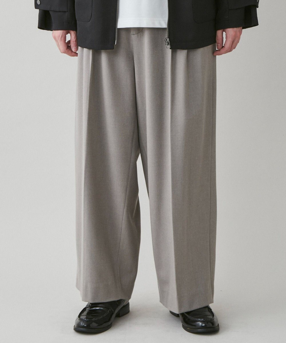 WEGO 起毛TR ワイドストレートスラックス 